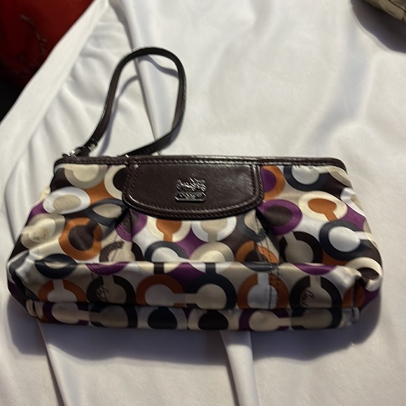 Multi colored Coach wallet wristlet used a few times - Picture 2 of 6